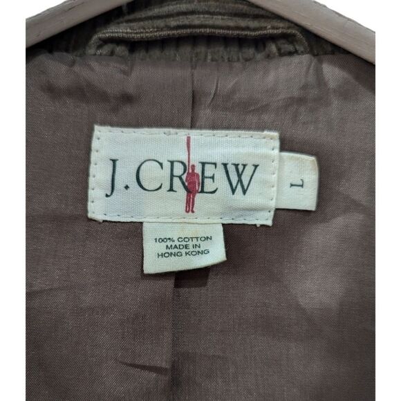 Vintage 90s J. Crew Mens L Olive Green 100% Cotton Corduroy Two Button Sportcoat - Picture 6 of 6